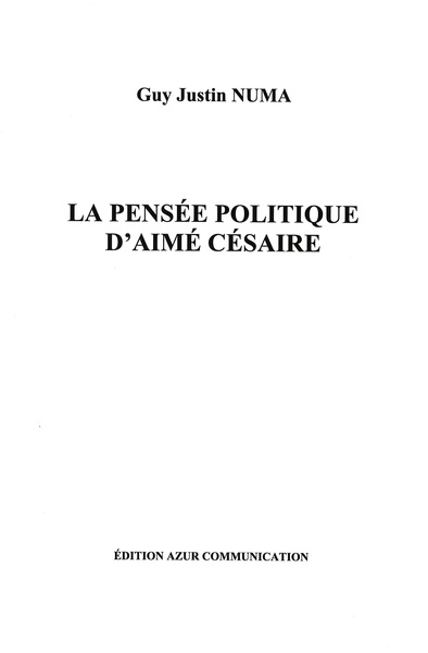 Image de La pensée politique d'Aimé Césaire