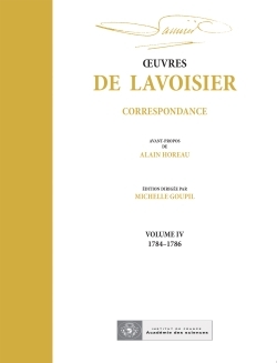 Picture of OEuvres de Lavoisier : Correspondance, Volume IV (1784-1786)