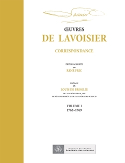 Picture of OEuvres de Lavoisier : Correspondance, Volume I (1762-1769)
