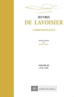 Picture of OEuvres de Lavoisier : Correspondance, Volume III (1776-1783)