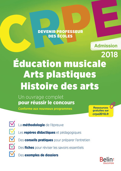Picture of CRPE ADMISSION ÉDUCATION MUSICALE / ARTS PLASTIQUES / HISTOIRE DES ARTS