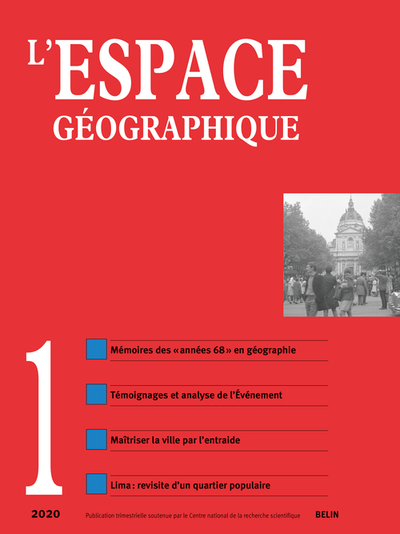Image de L'espace géographique n° 1-2020