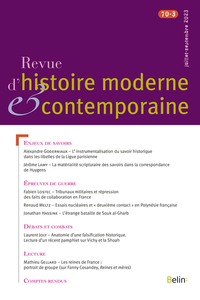 Picture of Revue d'histoire moderne et contemporaine, n° 70-3 (juillet-septembre 2023)
