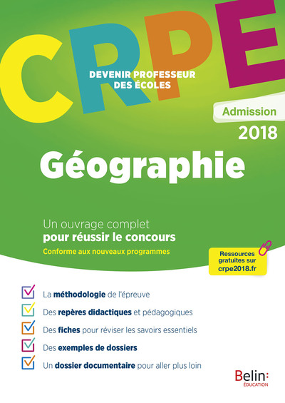 Image de CRPE ADMISSION GEOGRAPHIE