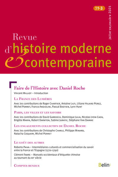 Picture of Revue d'histoire moderne et contemporaine n° 71-3 (juillet-septembre 2024)