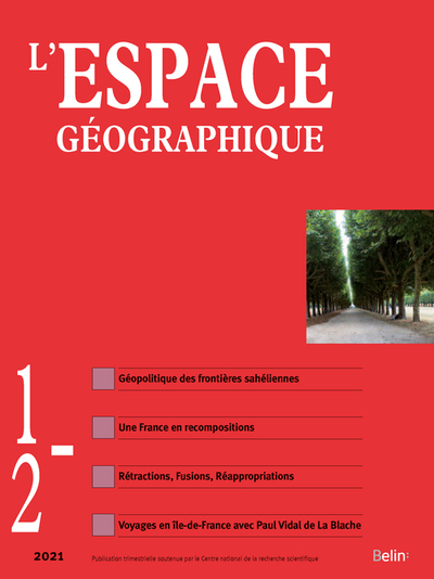 Picture of L'espace géographique n° 1/2-2021