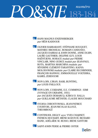 Picture of Po&sie n° 183-184 (2023-1/2)