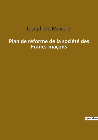 Picture of Plan de réforme de la société des Francs-maçons