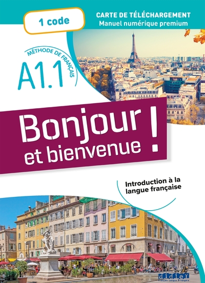 Image de Bonjour et bienvenue ! - En Français  A1.1 - Livre numérique interactif - Carte de Téléchargement
