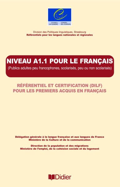 Image de Les référentiels - Niveau A1.1 -  Pour le français -  DILF - Livre