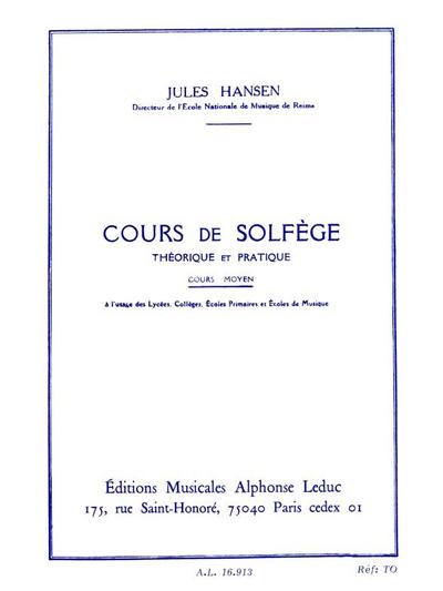 Picture of HANSEN : SOLFEGE THEORIQUE ET PRATIQUE COURS MOYEN