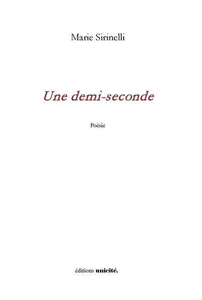 Picture of Une demi-seconde