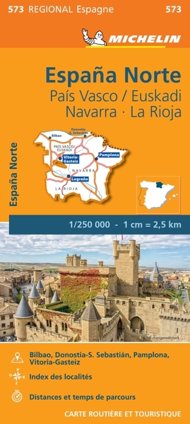 Picture of Carte Régionale Espagne Nord : Pais Vasco/Euskadi Navarra, La Rioja