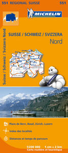 Picture of Carte Régionale Suisse / Schweiz / Svizzera Nord