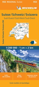 Picture of Carte Régionale Suisse / Schweiz / Svizzera Sud-Ouest / Sud-West / Sud-Ovest