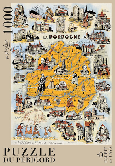 Picture of CARTE DE LA DORDOGNE PAR MICHEL NEGRIER - 10 - PUZZLE 1000 PIECES