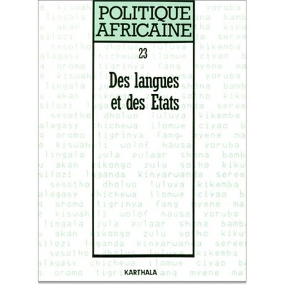 Image de POLITIQUE AFRICAINE N-023-DES LANGUES ET DES ETATS