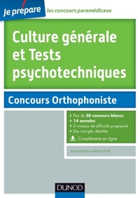 Picture of Culture générale et Tests psychotechniques - Concours Orthophoniste - 30 sujets corrigés
