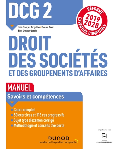 Picture of DCG 2 Droit des sociétés et des groupements d'affaires - Manuel - Réforme 19/20