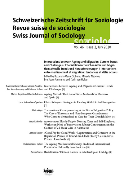 Picture of REVUE SUISSE DE SOCIOLOGIE. INTERSECTIONS ENTRE VIEILLISSEMENT ET MIG RATION: TENDANCES ET DEFIS ACT