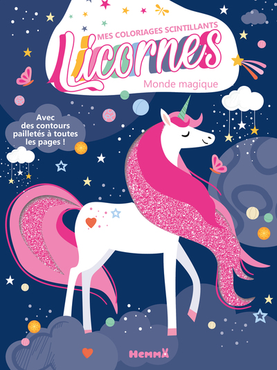 Picture of Mes coloriages scintillants - Licornes - Monde magique - Avec des contours pailletés à toutes les pages !