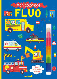 Picture of Mon coloriage fluo (Véhicules) - Avec stickers offerts