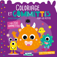 Image de Mon P'tit Hemma - Coloriage et gommettes pour les petits - Les p'tits monstres - + de 200 gommettes repositionnables