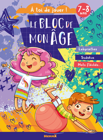 Picture of Le bloc de mon âge (7-8 ans) - A toi de jouer ! (Fille et garçon qui jouent) - Labyrinthes - Sudokus - Mots fléchés ...