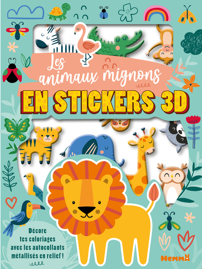 Picture of Mes colos et stickers 3D - Les animaux mignons en stickers 3D - Décore tes coloriages avec les autocollants métallisés en relief !