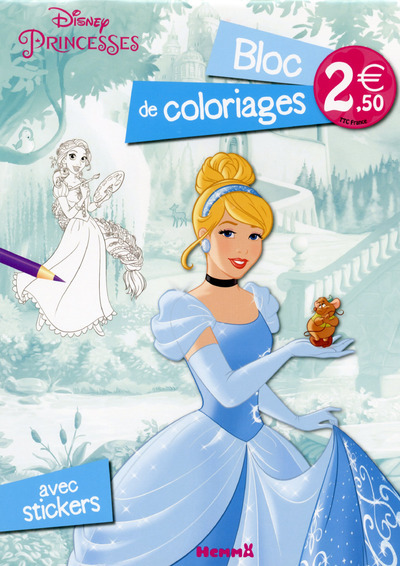 Picture of Disney Princesses Bloc de coloriages avec stickers (Cendrillon)