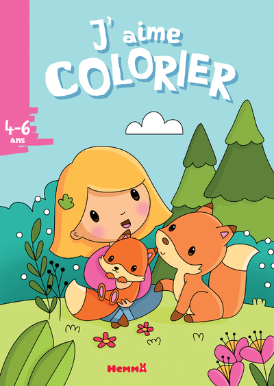 Picture of J'aime colorier (4-6 ans) - Petite fille et renards