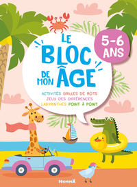 Image de Le bloc de mon âge (5-6 ans) - Qui veut s'amuser ? (Girafe et Croco) - Activités, Grilles de mots, Jeux des différences, Labyrinthes, Point à point