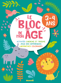 Image de Le bloc de mon âge (3-4 ans) - Jouons ensemble ! (Hippo et Lion) - Activités, Cherche et trouve, Jeux des différences, Labyrinthes, Coloriages