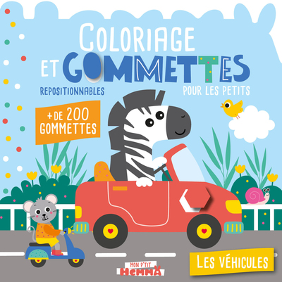 Image de Mon P'tit Hemma - Coloriage et gommettes pour les petits - Les véhicules - + de 200 gommettes repositionnables