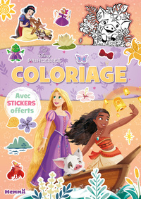 Image de Disney Princesses - Coloriage avec stickers offerts (Raiponce et Vaiana bateau)