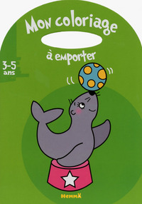 Picture of MON COLORIAGE A EMPORTER (3-5 ANS) (OTARIE SUR FOND VERT)