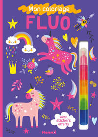 Picture of Mon coloriage fluo (Licornes) - Avec stickers offerts