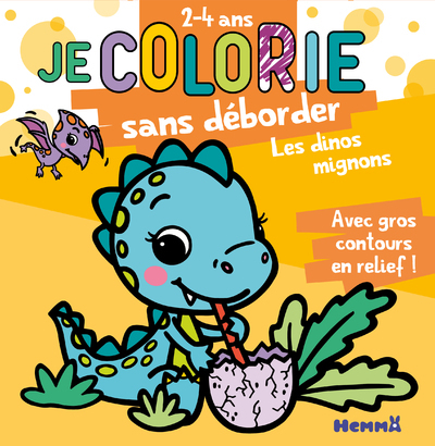 Picture of Je colorie sans déborder (2-4 ans) - Les dinos mignons T67 - Avec gros contours en relief !