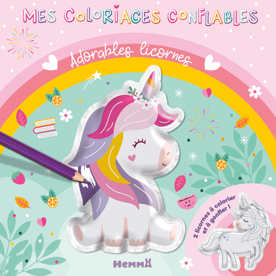 Image de Mes coloriages gonflables - Adorables licornes - 2 licornes à colorier et à gonfler