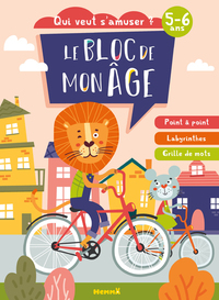 Image de Le bloc de mon âge (5-6 ans) - Qui veut s'amuser ? (A vélo) - Point à point, Labyrinthes, Grilles de mots