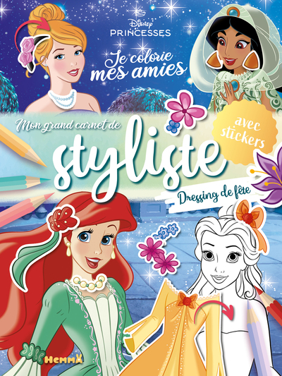 Image de Disney Princesses - Je colorie mes amies - Mon grand carnet de styliste - Dressing de fête - avec stickers