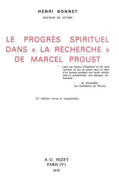 Image de Le Progrès spirituel dans "La Recherche" de Marcel Proust