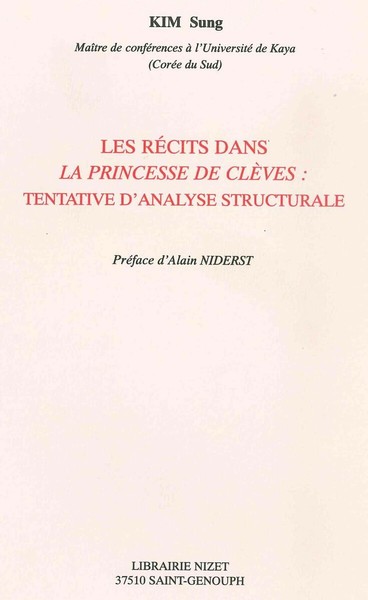 Image de Les Récits dans La Princesse de Clèves : tentative d'analyse structurale