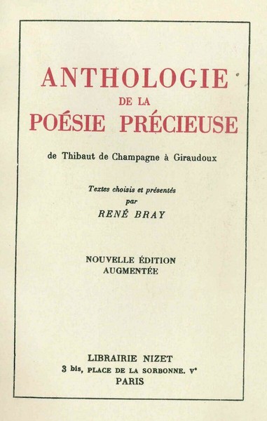 Image de Anthologie de la poésie précieuse