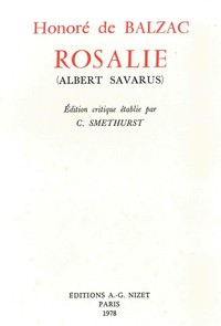Picture of Rosalie (Albert Savarus)