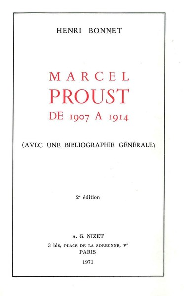 Picture of Marcel Proust de 1907 à 1914