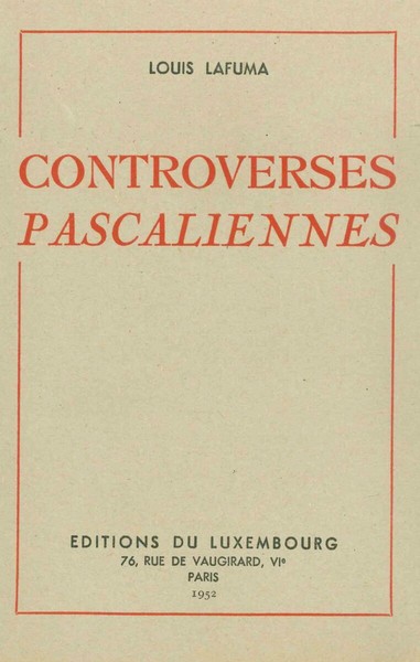 Image de Controverses pascaliennes