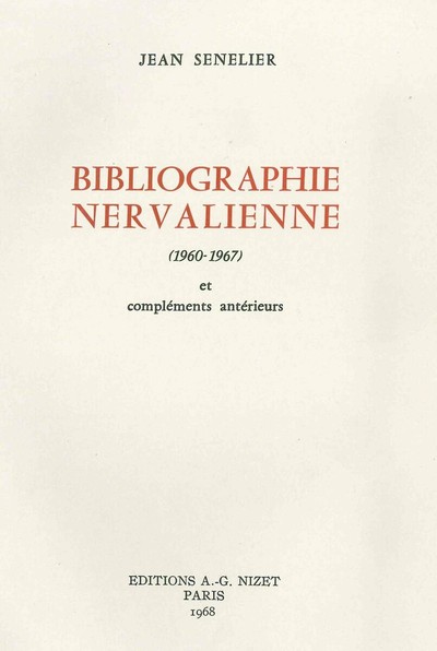 Image de Bibliographie nervalienne 1960-1967