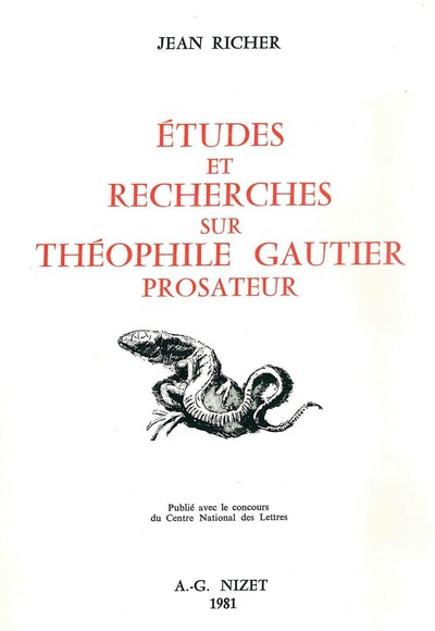 Image de Études et recherches sur Théophile Gautier prosateur