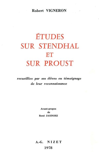 Image de Études sur Stendhal et sur Proust